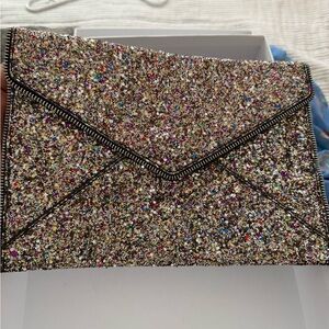 Rebecca Minkoff Envelope Multicolor Glitter Clutch